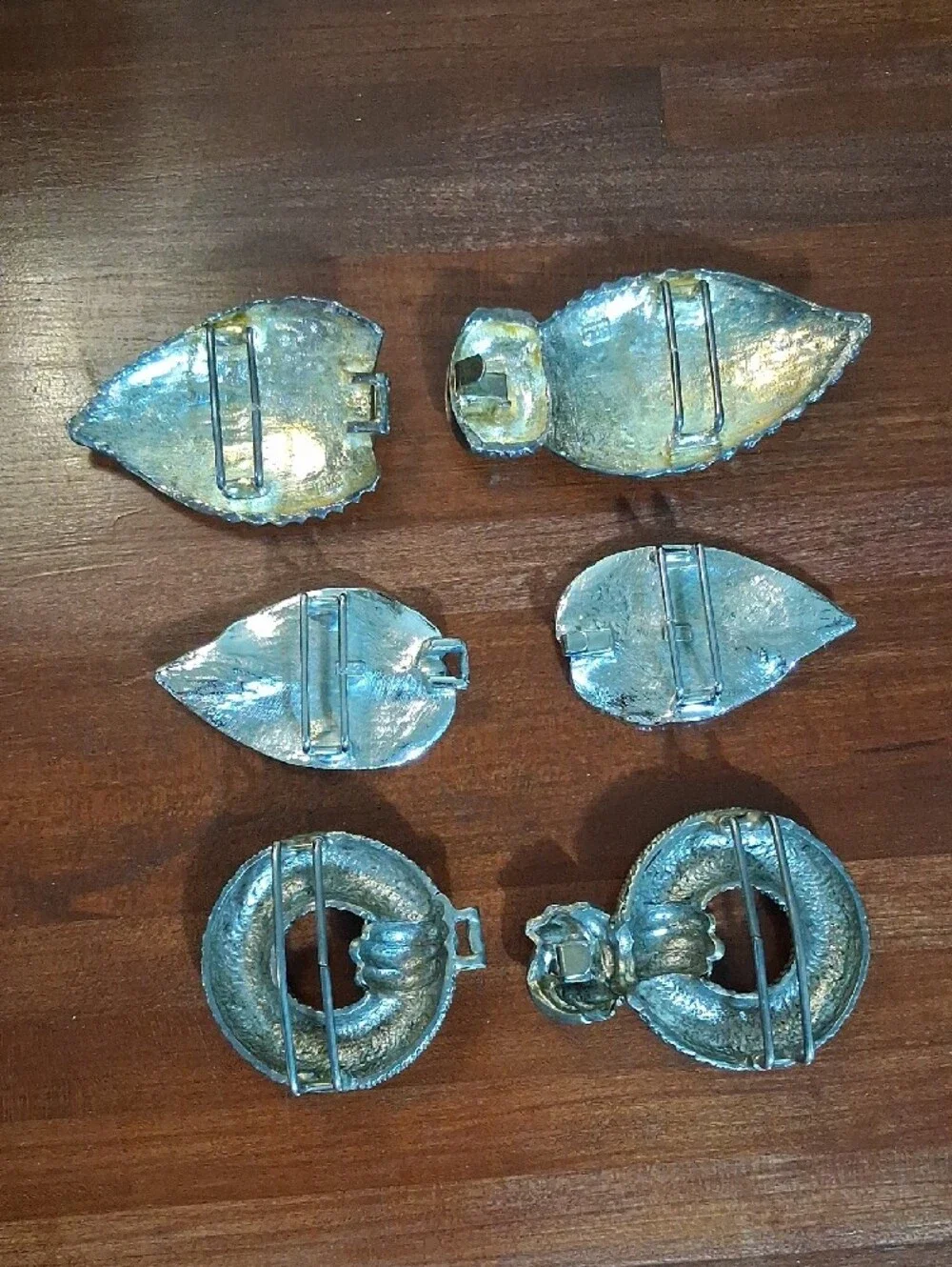 3 Mimi Di N Silver Tone Leaf and Knot Belt Buckles 1981 1987 1989